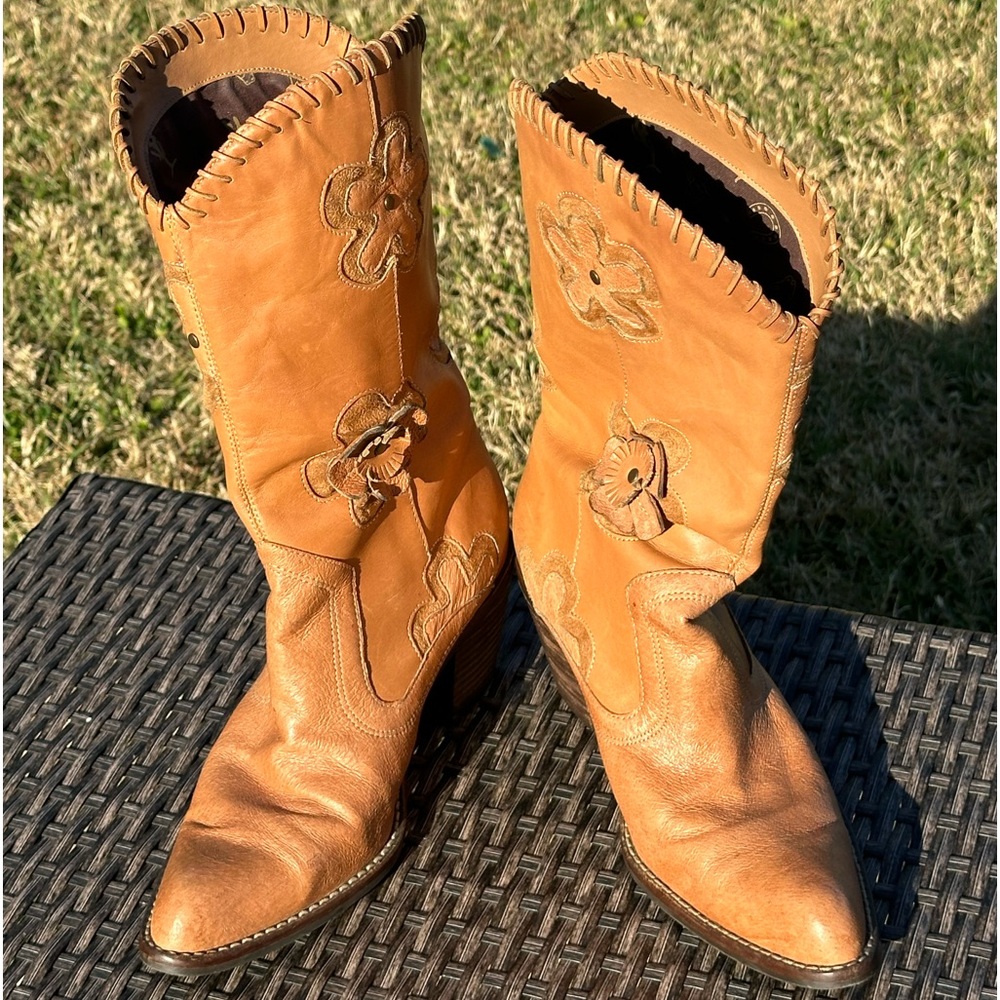 Mia Candida Leather Heeled Boots